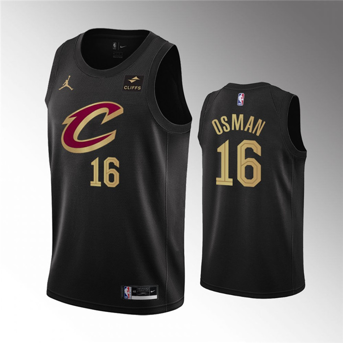 Men's Cleveland Cavaliers #16 Cedi Osman Black Statement Edition Stitched Basketball Jersey